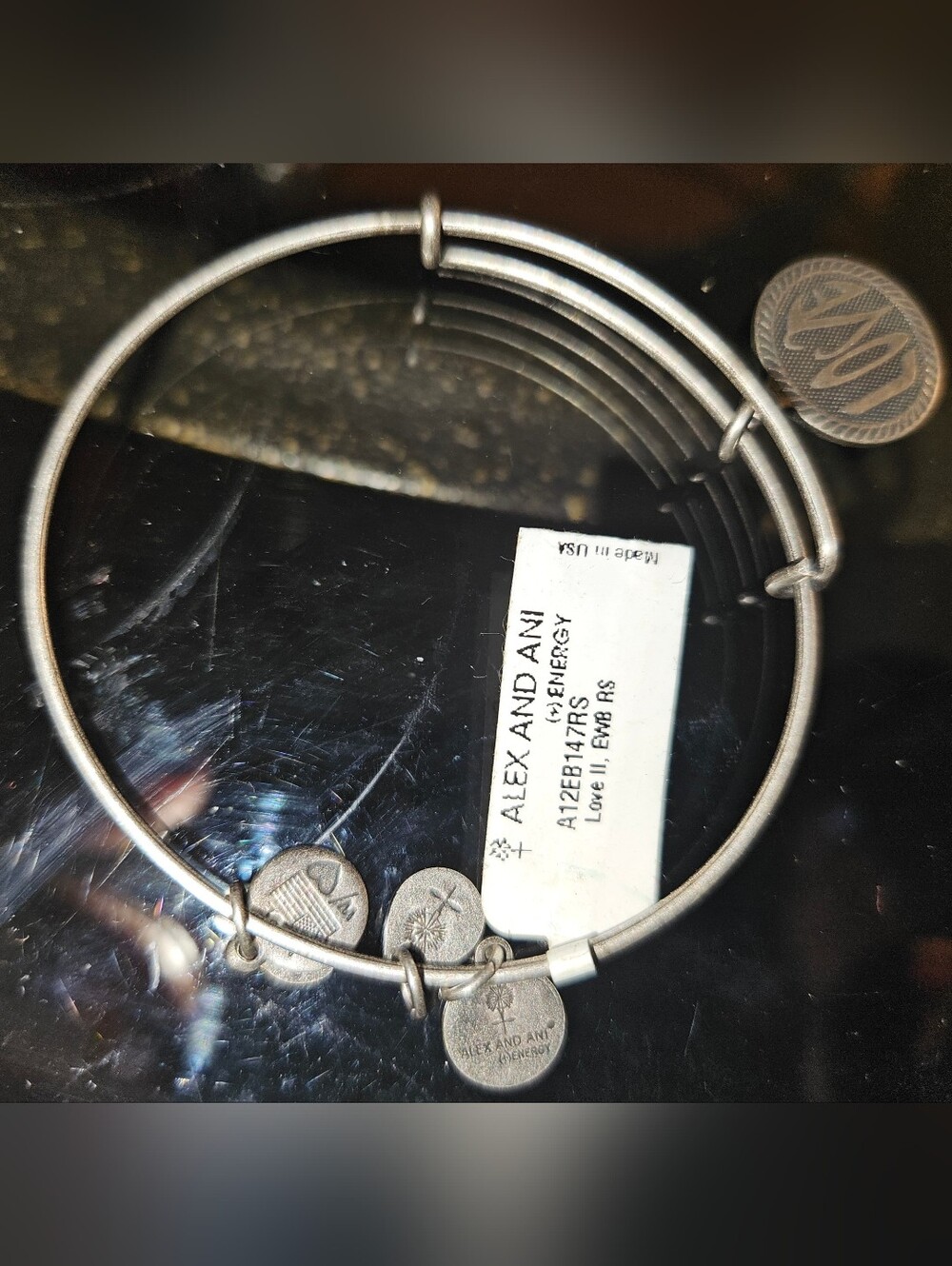 Childrens Alex and Ani Love Energy Charm Bangle